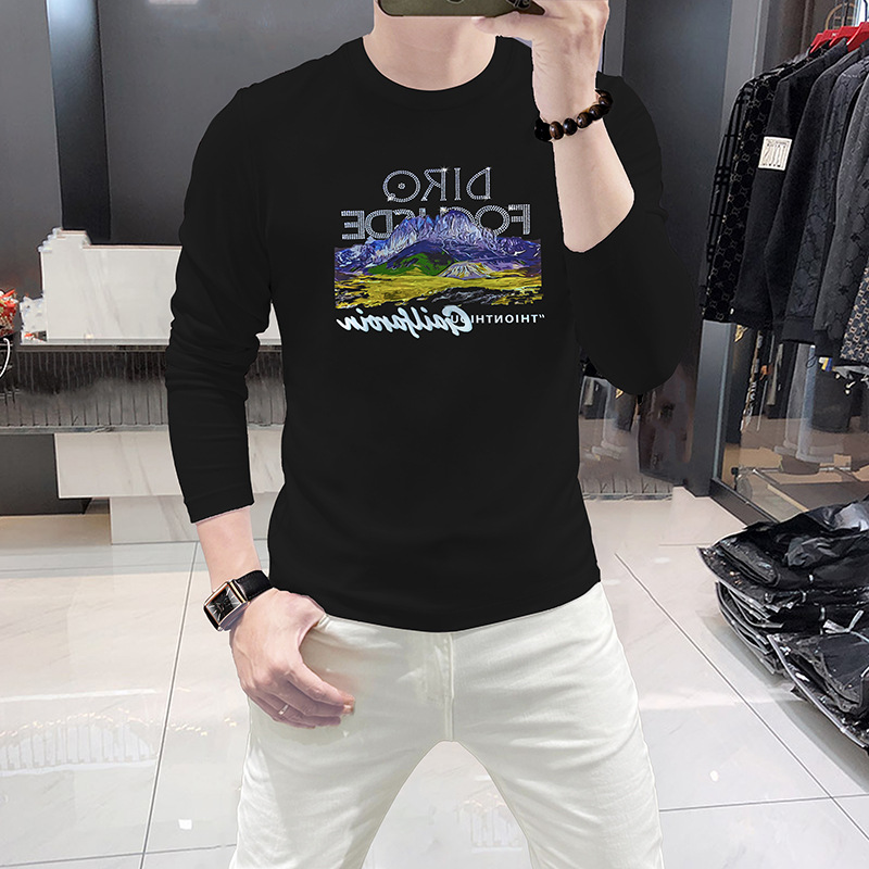 Undershirt Crew Neck - Camiseta masculina de manga comprida com