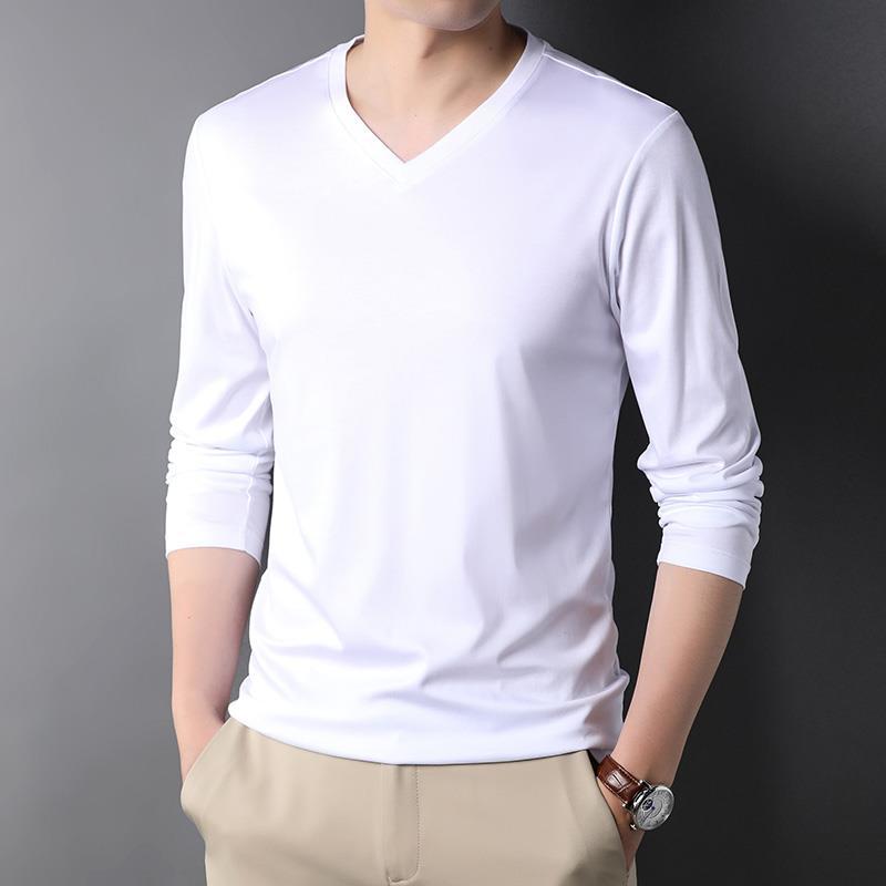 Undershirt Crew Neck - Camisola Henley de manga longa masculina,