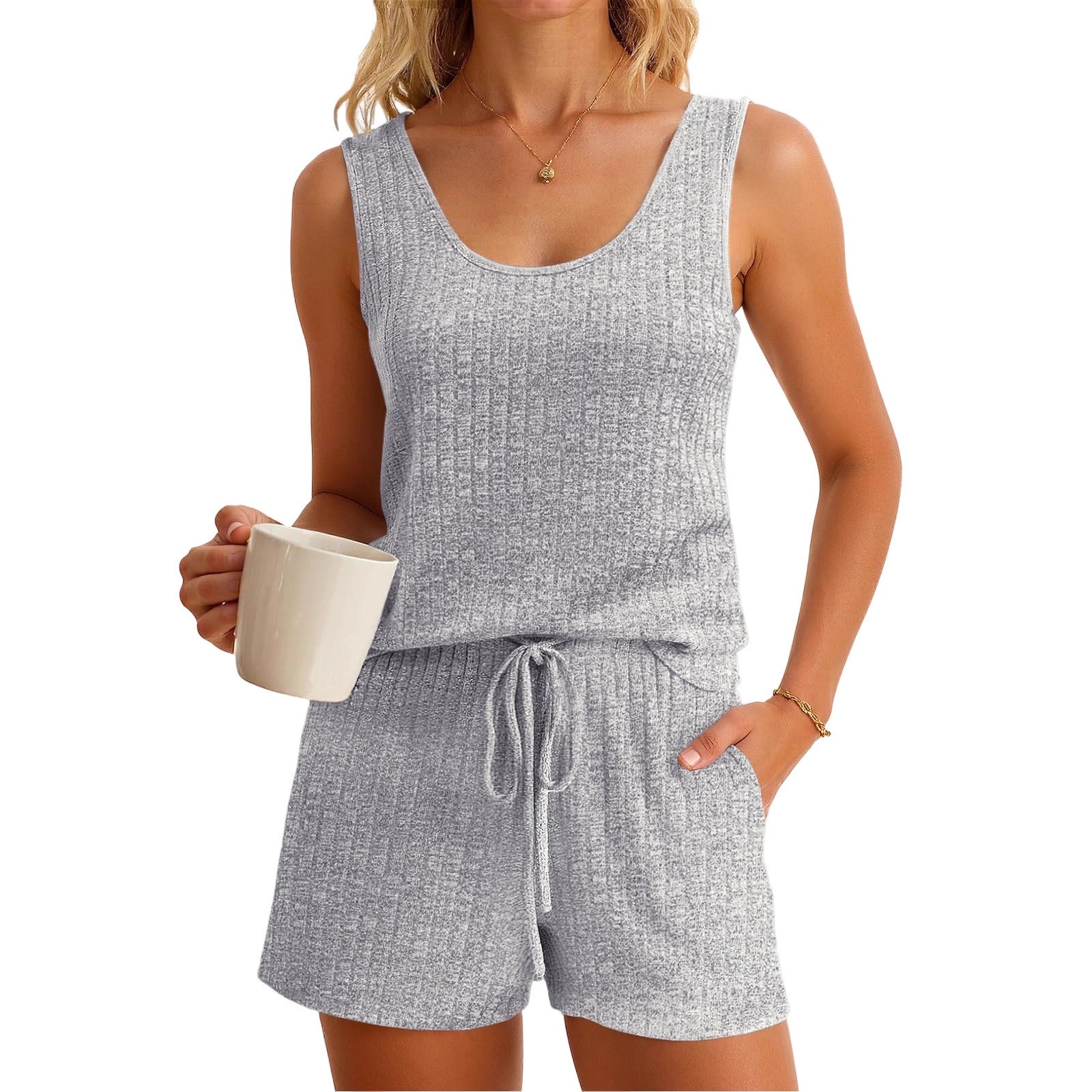 Conjunto Feminino de Verão com - Tank Top Ribbed avaliação e preço