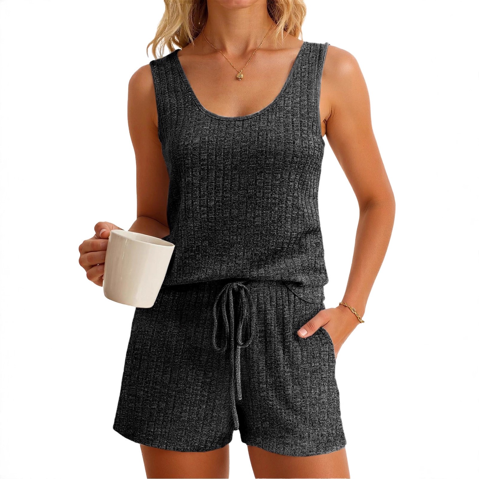 Conjunto Feminino de Verão com - Tank Top Ribbed avaliação e preço